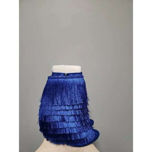 NWOT Mambo Fringe Heels in Blue 11 - Picture 2 of 6